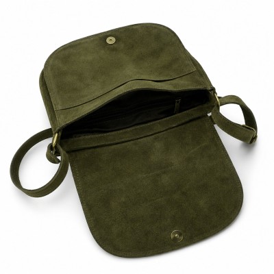 Sac bandoulière en daim avec anse 27x23x7 cm LOLA