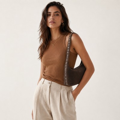 Sac en daim à clous 29x18,5x10,5 cm PEPA
