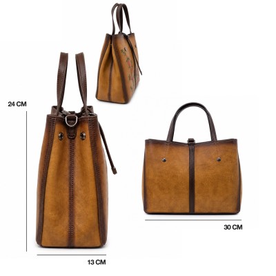 Sac à main en cuir à double anse 24x30x13 cm FIORI