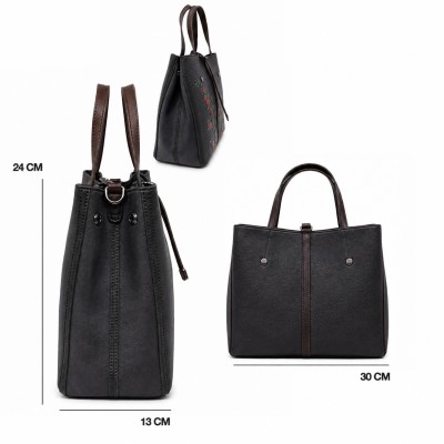 Sac à main en cuir à double anse 24x30x13 cm FIORI