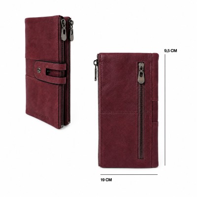 Portefeuille multi-usages en cuir 19x9,5 cm