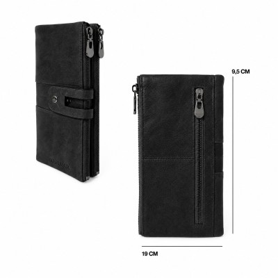 Portefeuille multi-usages en cuir 19x9,5 cm