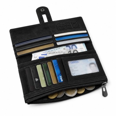 Portefeuille multi-usages en cuir 19x9,5 cm