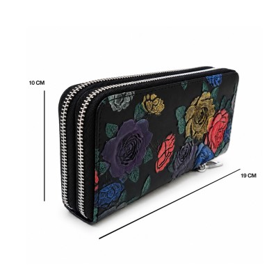 Portefeuille multi-usages en cuir 19x10 cm