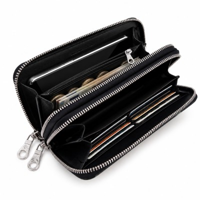 Portefeuille multi-usages en cuir 19x10 cm