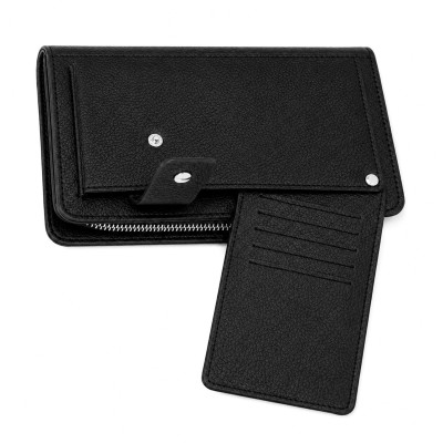 Portefeuille multi-espaces en cuir 21,5x11,5 cm