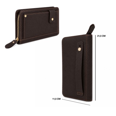 Portefeuille multi-espaces en cuir 21,5x11,5 cm
