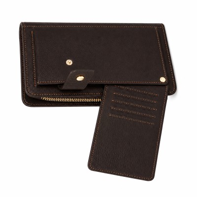Portefeuille multi-espaces en cuir 21,5x11,5 cm