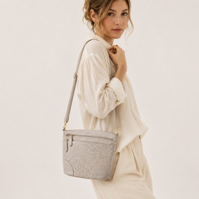 Sac bandoulière en cuir 26x20x10 cm ZAHRA