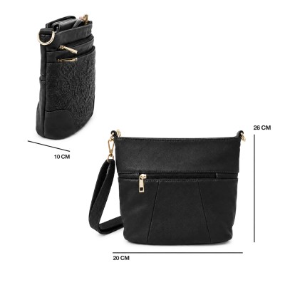 Sac bandoulière en cuir 26x20x10 cm ZAHRA
