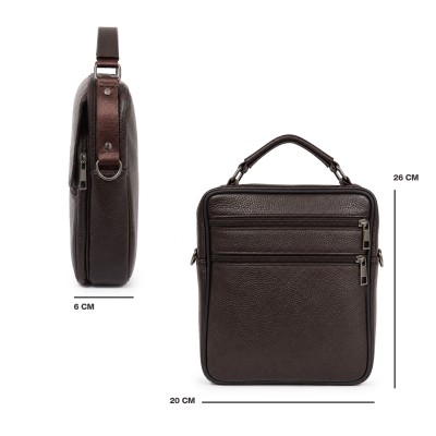 Sac bandoulière en cuir modèle OMEGA 20x26x6 cm