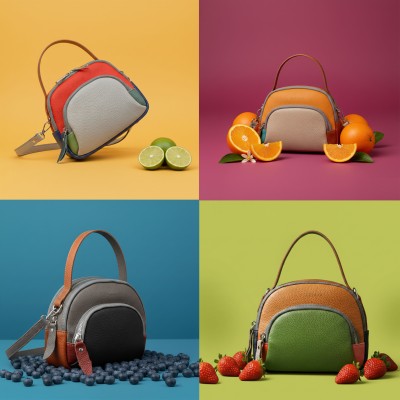 Sac à main en cuir à double anses 18x16x8 cm FRUITS