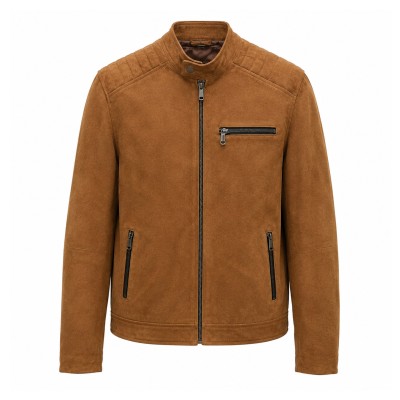 Veste en daim avec fermeture éclair modèle LEIVA