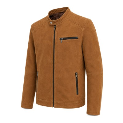 Veste en daim avec fermeture éclair modèle LEIVA