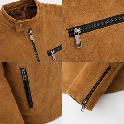 Veste en daim avec fermeture éclair modèle LEIVA