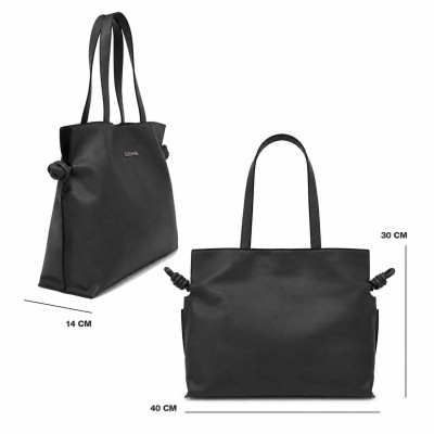Grand sac clutch porté épaule en cuir 40x30x14 cm