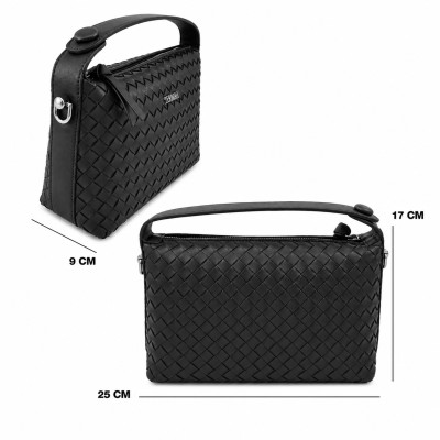 Sac à main en cuir tressé à double anses 25x17x9 cm