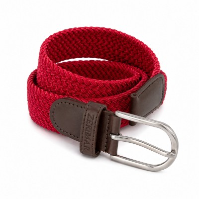 Ceinture tressée élastique avec détails en cuir SOLID