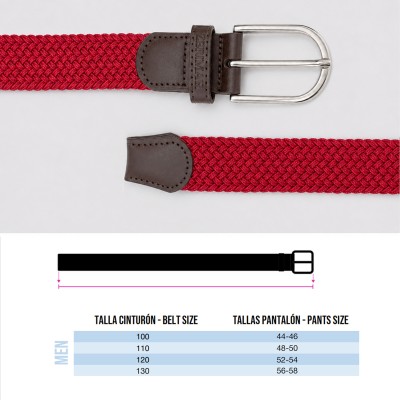 Ceinture tressée élastique avec détails en cuir SOLID