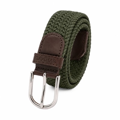Ceinture tressée élastique avec détails en cuir SOLID