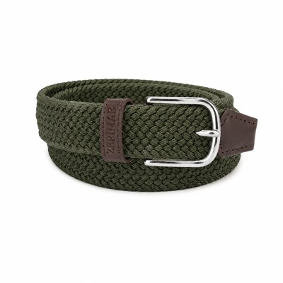 Ceinture tressée élastique avec détails en cuir SOLID