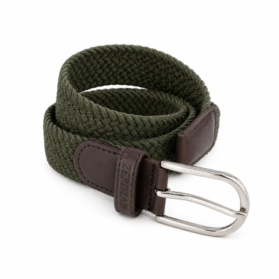 Ceinture tressée élastique avec détails en cuir SOLID