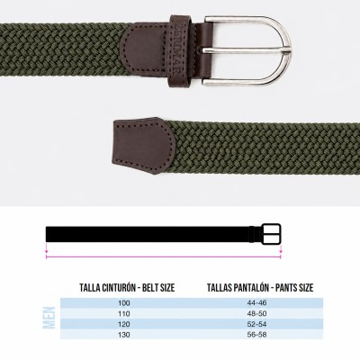 Ceinture tressée élastique avec détails en cuir SOLID