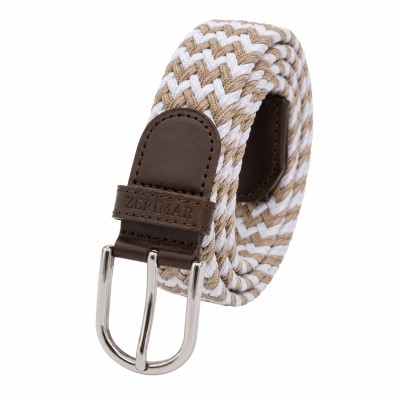 Ceinture tressée élastique avec détails en cuir PRINT
