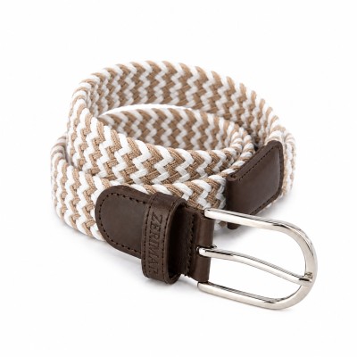 Ceinture tressée élastique avec détails en cuir PRINT