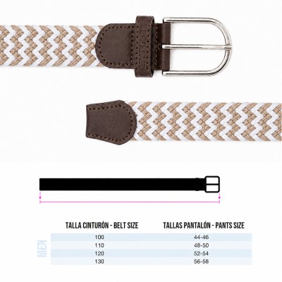 Ceinture tressée élastique avec détails en cuir PRINT