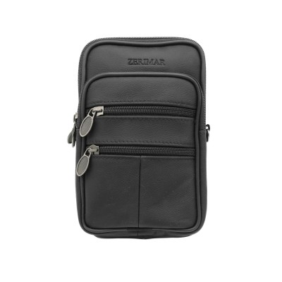 Sac bandoulière en cuir avec poignée et détail ceinture 10x8 cm
