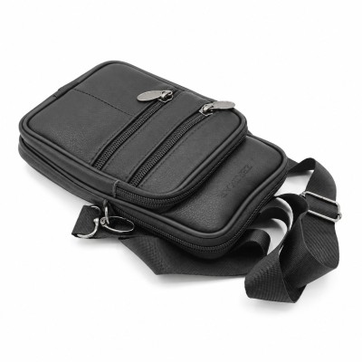 Sac bandoulière en cuir avec poignée et détail ceinture 10x8 cm