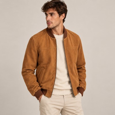Blouson aviateur en daim pour homme JEREZ