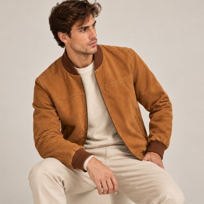 Blouson aviateur en daim pour homme JEREZ