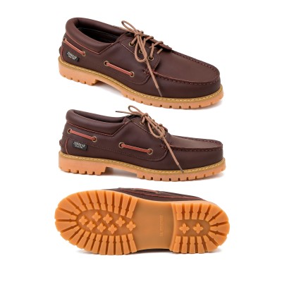 Chaussures bateau en cuir à lacets modèle KANCHEN