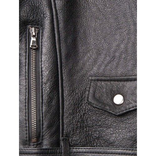 Veste en cuir double face pour femme couleur noir Zerimar - 1