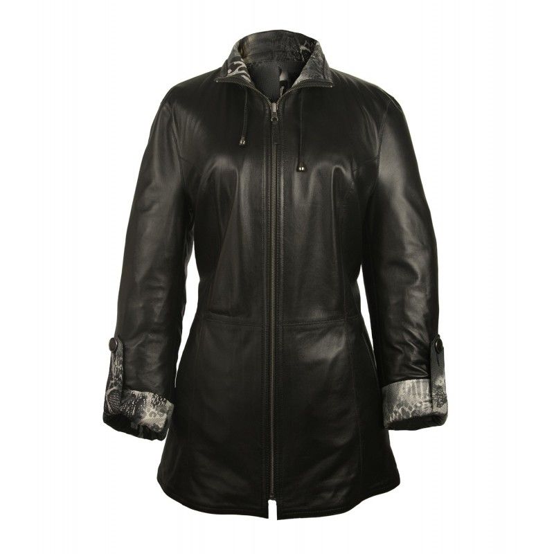 Veste longue en cuir réversible avec fermeture éclair Zerimar - 5