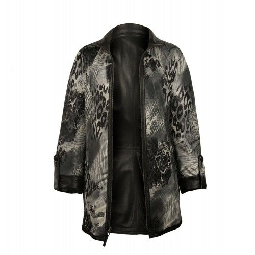 Veste longue en cuir réversible avec fermeture éclair Zerimar - 5