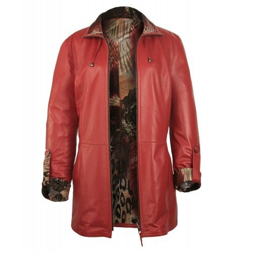 Veste longue en cuir réversible avec fermeture éclair Zerimar - 3
