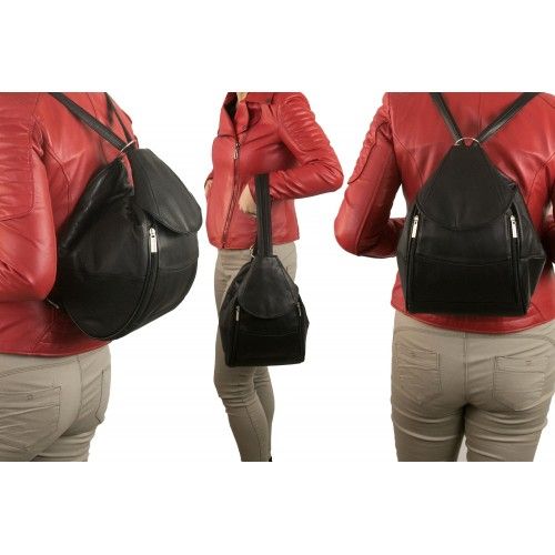 Sac et sac à dos en cuir 2 en 1 Zerimar - 17