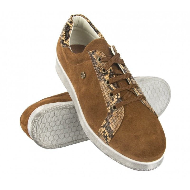 Sneakers en cuir coloré avec imprimé python Zerimar - 5