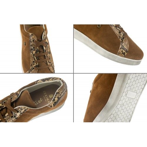 Sneakers en cuir coloré avec imprimé python Zerimar - 5