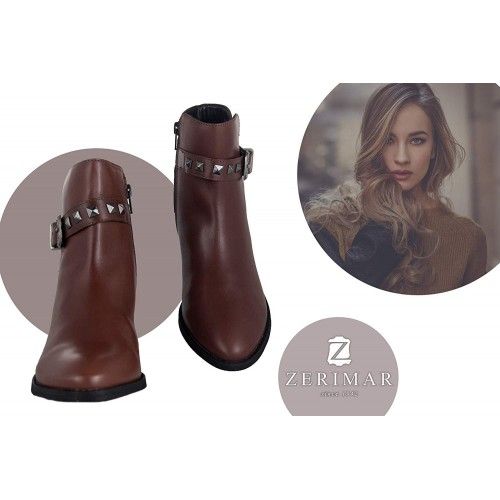 Bottines en cuir style cowboy avec boucle à la cheville Zerimar - 1