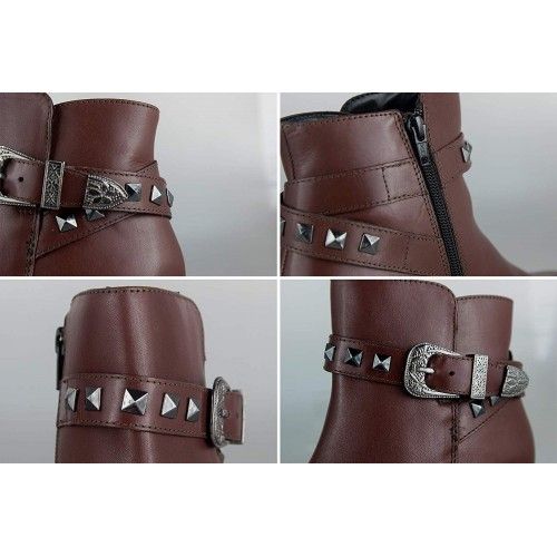 Bottines en cuir style cowboy avec boucle à la cheville Zerimar - 1
