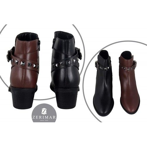 Bottines en cuir style cowboy avec boucle à la cheville Zerimar - 1