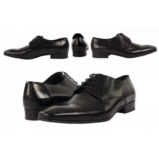 ROMANO SICARI, chaussure élégante pour homme en cuir imprimé noir, 7750A