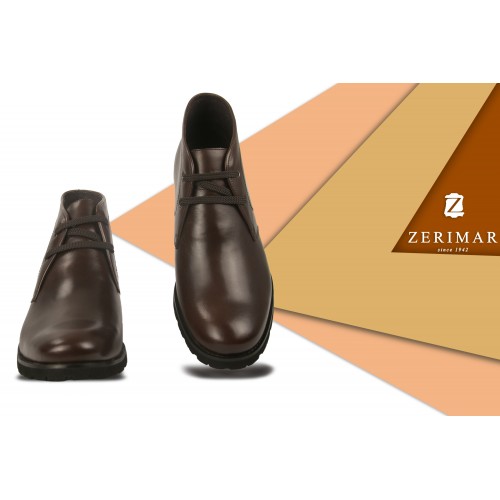 Bottes en cuir rehaussantes de 7 cm couleur marron Zerimar - 1