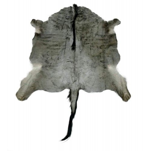 Tapis en peau naturelle de gnou africain 145x145 cm Zerimar - 1