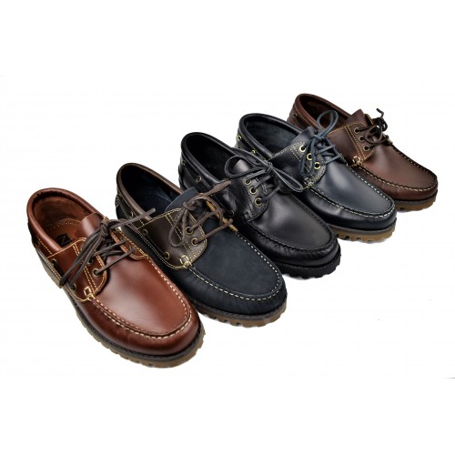 Chaussures bateau d'hiver en cuir pour hommes
