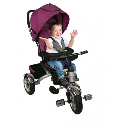 Poussette pour bébé avec 3 roues et capuche - pliable compacte Airel - 4